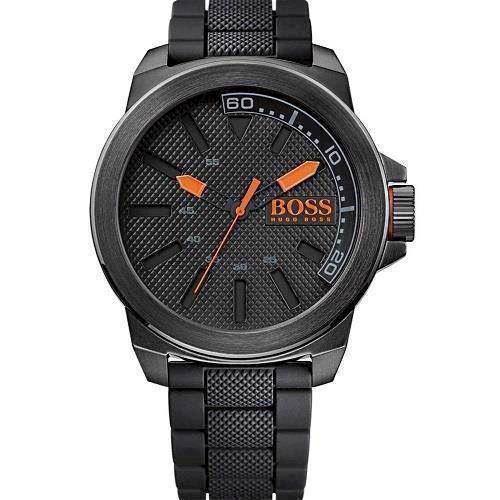 Image of fra Hugo Boss IP Sort Orange Quartz Herre ur